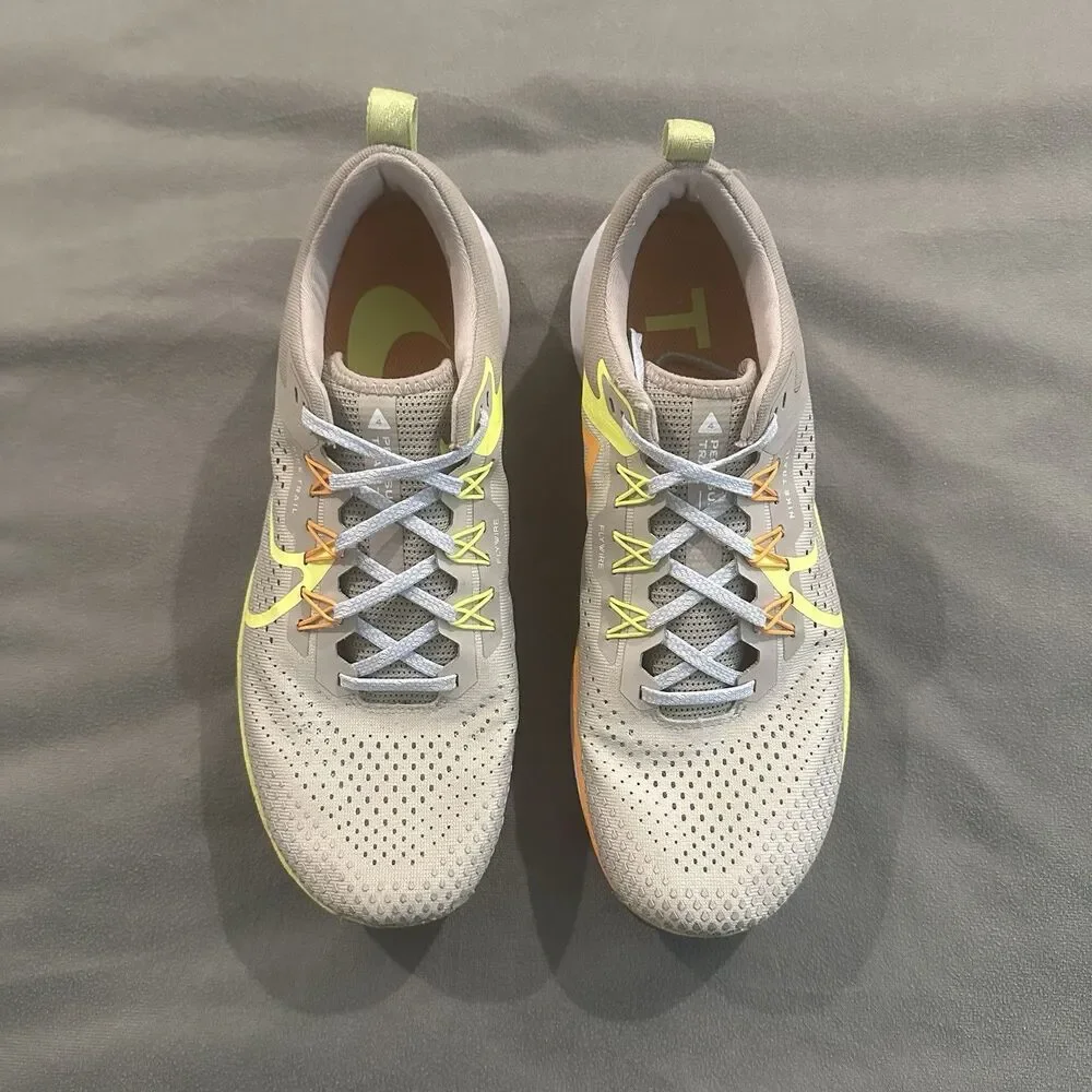 Nike React Pegasus Trail 4 Sneakers Light Iron Ore Volt Hiking Run DJ6158-002